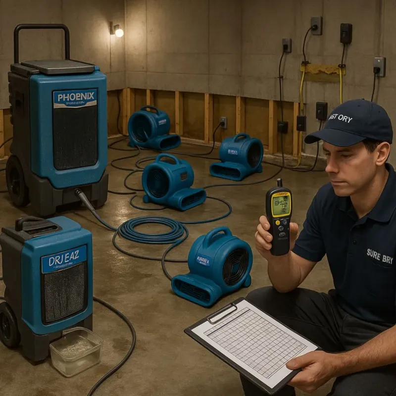 Structural Drying and Dehumidification process in Maricopa, AZ